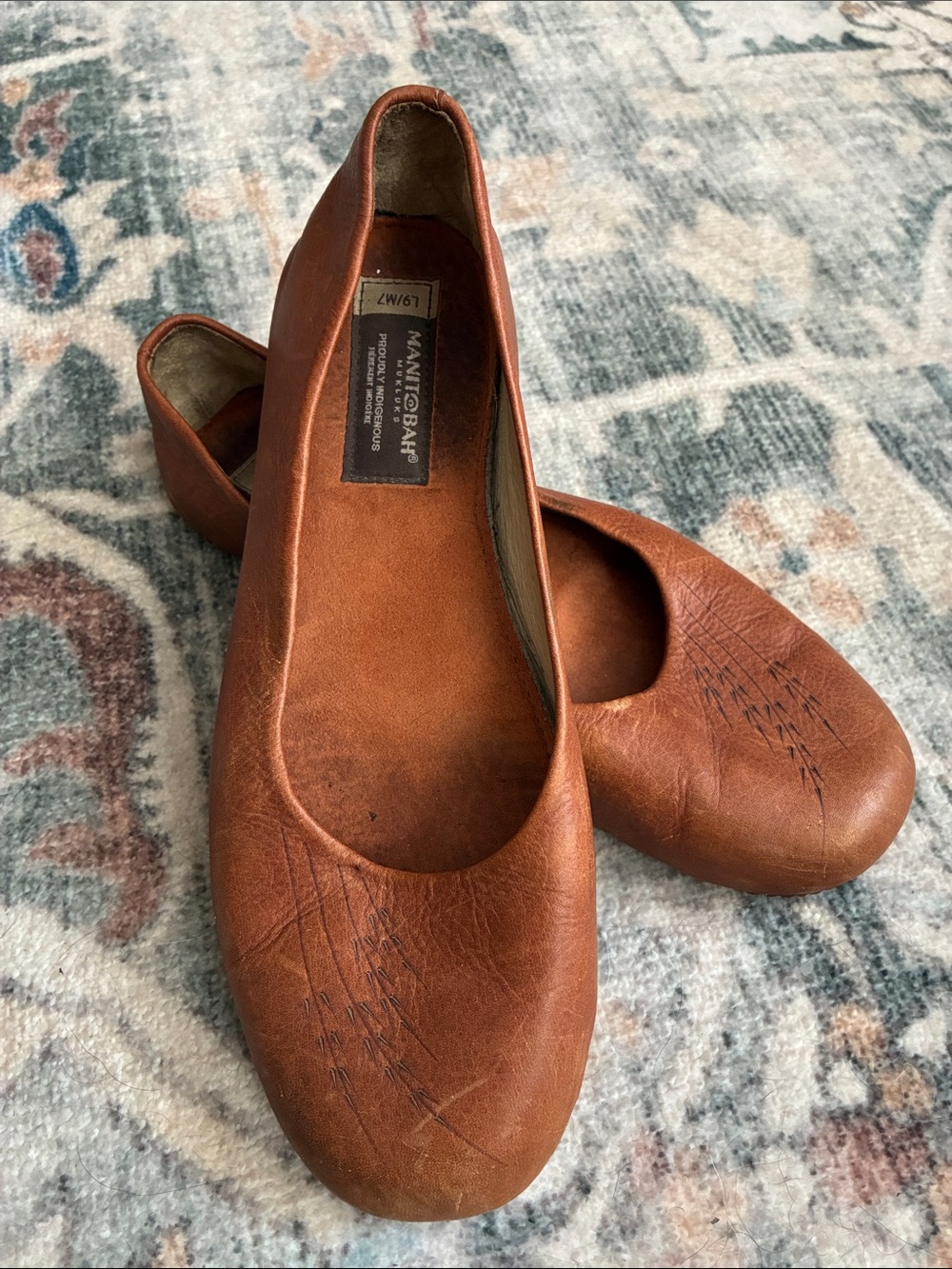 Manitobah Muklucks Brown Leather Ballet Flats